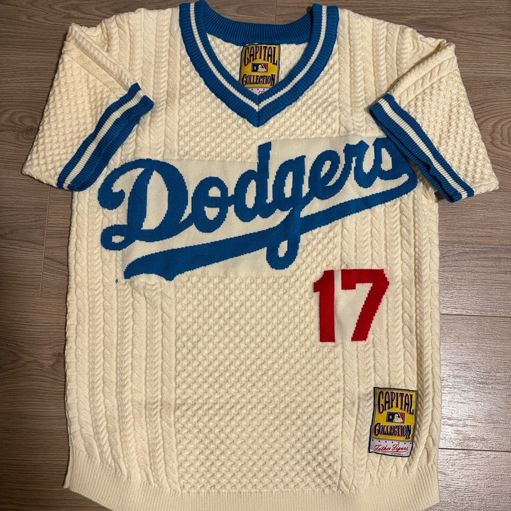 Dodgers Ohtani Knit Jersey with Blue and Red Accents